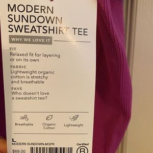 Athleta modern sundown sweatshirt tee. Size large